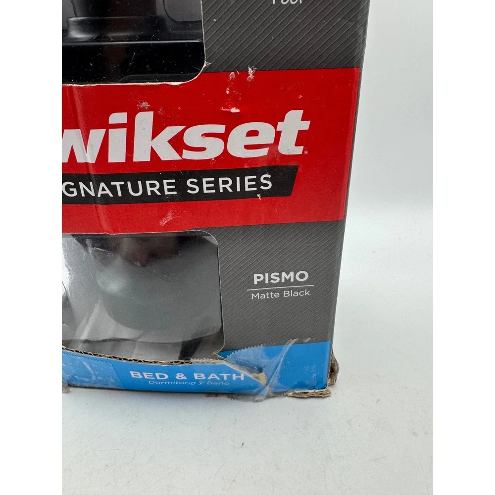 Kwikset Pismo Signature Series Bed Bath Door Lock Knob Matte Black 97301-034‎